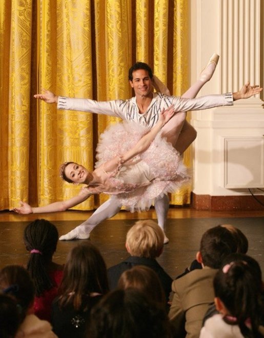 Children gather in the East Room of the White House, Monday, Dec. 5, 2005, as they watch a dance performance during the White House Children's Holiday Reception in the East Room. White House photo by Shealah Craighead