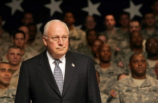 Vice President Dick Cheney attends a Welcome Home rally for troops returning from Iraq at Fort Drum, N.Y., Tuesday, Dec. 6, 2005. "In the four years since our nation was attacked, you've deployed on many fronts in the war on terror, whether the job is dragging mortar tubes through waist-deep snow 9,000 feet up in the Himalayas of Afghanistan, or conducting raids in urban Iraq," said the Vice President. "You know how to take the fight to the enemy and to get the job done right. I'm honored to be in your presence today." White House photo by David Bohrer