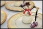 A snowman dessert made out of ice cream, made by White House Executive Pastry Chef Thaddeus DuBois, who appeared on 'Ask the White House' Friday, December 9, 2005. White House photo by Shealah Craighead