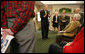 President George W. Bush gestures Tuesday, March 14, 2006, as he speaks to senior citizens at the Ferris Hills at West Lake Senior Center in Canandaigua, N.Y., discussing the benefits of the new Medicare prescription drug program. White House photo by Kimberlee Hewitt