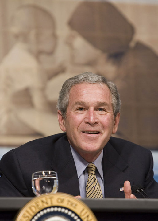 President George W. Bush speaks on Health Savings Accounts Wednesday, April 5, 2006, in Bridgeport, Conn. White House photo by Paul Morse