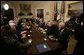 President George W. Bush meets with members of the U.S. Senate Tuesday, April 25, 2006, in the Roosevelt Room of the White House where he briefed them on Iraq and the global war on terror. White House photo by Eric Draper