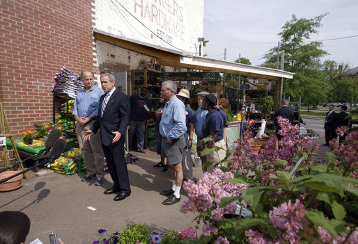 President George W. Bush visits Frager's Hardware store in the Capitol Hill neighborhood of Washington, D.C., Friday, May 5, 2006. White House photo by Eric Draper
