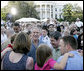 President George W. Bush welcomes guests to the annual Congressional Picnic on the South Lawn of the White House Wednesday evening, June 15, 2006, hosting members of Congress and their families to a "Rodeo" theme picnic. White House photo by Paul Morse