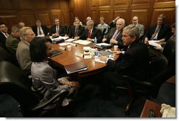 President George W. Bush meets with the National Security Council Wednesday, July 5, 2006.