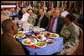 President George W. Bush and Iraqi Prime Minister Nouri al-Maliki share some conversation and lunch with military personnel Wednesday, July 26, 2006, at Fort Belvoir, Va. White House photo by Paul Morse
