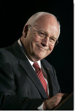 Vice President Dick Cheney smiles during his remarks at the Jesse Helms Center Salute to Chairman Henry Hyde, Tuesday, September 19, 2006 in Washington, D.C.  White House photo by Kimberlee Hewitt