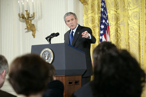 President George W. Bush holds a press conference in the East Room Wednesday, Oct. 25, 2006. White House photo by Eric Draper