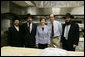 Mrs. Laura Bush is joined by Rabbi Binyomin Taub, Rabbi Hillel Baron, Peter Olster and Rabbi Mendy Minkowitz on Monday, December 18, 2006 during the second-ever kosherizing of the White House kitchen. White House photo by Kimberlee Hewitt