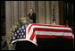 Former President George H.W. Bush eulogizes former President Gerald R. Ford during his State Funeral at the National Cathedral in Washington, D.C., January 2, 2007. White House photo by Eric Draper