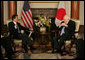 Vice President Dick Cheney meets with Japanese Foreign Minister Taro Aso Wednesday, Feb. 21, 2007, at the U.S. Embassy in Tokyo. White House photo by David Bohrer