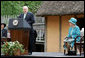 Vice President Dick Cheney delivers remarks welcoming Her Majesty Queen Elizabeth II during the 400th anniversary celebrations at Jamestown Settlement in Williamsburg, Virginia, Friday, May 4, 2007. "Here at this first settlement, named in honor of the English King, we are joined today by the sovereign who now occupies that throne," said the Vice President. "She and Prince Philip are held in the highest regard throughout this nation, and their visit today only affirms the ties of trust and warm friendship between our two countries." White House photo by David Bohrer