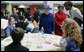 Mrs. Laura Bush and Her Majesty Queen Elizabeth II of Great Britain meet with patients, staff and family members Tuesday, May 8, 2007, during a visit to the Children’s National Medical Center in Washington, D.C. White House photo by Shealah Craighead