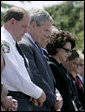 President George W. Bush bows his head during the invocation at the annual Peace Officers' Memorial Service outside the U.S. Capitol Tuesday, May 15, 2007, paying tribute to law enforcement officers who were killed in the line of duty. White House photo by Joyce Boghosian