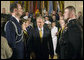 President George W. Bush attends a commissioning ceremony for Joint Reserve Officer Training Corps Thursday, May 17, 2007, in the East Room. "You come from different backgrounds; you represent all 50 states and the District of Columbia, as well as Guam, Puerto Rico, American Samoa and the U.S. Virgin Islands," said President Bush. "And when you leave here today, you will wear on your shoulders the same powerful symbol of achievement: the gold bars of an officer of the United States Armed Forces." White House photo by Joyce Boghosian