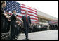 President George W. Bush greets students and staff after delivering remarks Tuesday, May 29, 2007, on immigration reform during a visit to the Federal Law Enforcement Training Center in Glynco, Ga. The President thanked his audience, saying: "I appreciate the folks at FLETC that I met that are working the border and helping train people to secure this border of ours." White House photo by Eric Draper