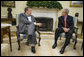 President George W. Bush meets with President Toomas Ilves of Estonia, during their meeting Monday, June 25, 2007, in the Oval Office. Calling him a "President of a country which has emerged from some really dark days," President Bush welcomed the leader to the White House saying, "President Ilves is a very strong advocate for democracy and the marketplace." White House photo by Eric Draper