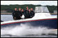 President George W. Bush and Russian President Vladimir Putin tour the coastline with Former President George H. W. Bush aboard Fidelity III in Kennebunkport, Maine, Sunday, July 1, 2007. White House photo by Eric Draper