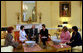 Mrs. Laura Bush hosts a coffee for Mrs. Maria Kaczynska, First Lady of Poland, in the Yellow Oval Room Monday, July 16, 2007. White House photo by Shealah Craighead