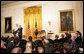 President George W. Bush speaks during a ceremony honoring recipients of the 2005 and 2006 National Medals of Science and Technology Friday, July 27, 2007, in the East Room. "Their discoveries have led to hopeful treatments for HIV/AIDS, new vaccines to prevent childhood illnesses, safer drinking water around the world," said the President. "Innovations are responsible for the CD players in our homes, the guardrails on our highways, the stealth fighters in our Air Force. Their breakthroughs have helped make it possible for burn victims to heal with fewer scars, and older people to hear more clearly, businesses to e-mail documents around the world, and doctors to administer medicine without needles." White House photo by Eric Draper