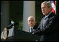 President George W. Bush announces his nomination Monday, Sept. 17, 2007, of Judge Michael Mukasey to be Attorney General of the United States in the Rose Garden of the White House. Said the President: "With Mike Mukasey, the Justice Department will be in the hands of a great lawyer and an accomplished public servant." White House photo by Chris Greenberg