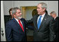 President George W. Bush meets with President Luiz Inacio Lula da Silva of Brazil Monday, Sept. 24, 2007, in New York. "We talked about alternative fuels. Brazil, under President Lula's leadership, is a leading producer of ethanol," said President Bush about their meeting. White House photo by Eric Draper