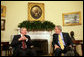 President George W. Bush meets with Jaap de Hoop Scheffer, Secretary General of the North Atlantic Treaty Organization (NATO) Friday, Feb. 29, 2008, in the Oval Office. White House photo by Chris Greenberg