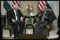 Vice President Dick Cheney meets with Palestinian Prime Minister Salam Fayyad Sunday, March 23, 2008, in the West Bank city of Ramallah. White House photo by David Bohrer