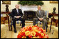 President George W. Bush meets with Australian Prime Minister Kevin Rudd Friday, March 28, 2008, in the Oval Office. White House photo by Eric Draper