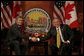 President George W. Bush and Canadian Prime Minister Stephen Harper shake hands in their first meeting to discuss issues Monday, April 21, 2008, during the 2008 North American Leaders' Summit in New Orleans. White House photo by Joyce N. Boghosian