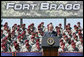 President George W. Bush addresses his remarks at the 82nd Airborne Division Review, Thursday, May 22, 2008, in Fort Bragg, N.C. White House photo by Chris Greenberg
