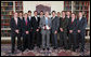 President George W. Bush stands with members of the University of Georgia Men's Tennis team, Tuesday, June 24, 2008, during a photo opportunity with the 2007 and 2008 NCAA Sports Champions at the White House. White House photo by Chris Greenberg