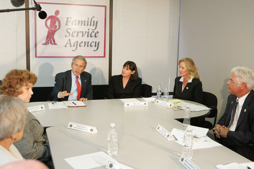 President George W. Bush participates in a roundtable discussion on Housing Counseling, Tuesday, July 1, 2008, at Family Service Agency Inc. in North Little Rock, Arkansas. White House photo by Joyce N. Boghosian