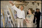 Mrs. Laura Bush views the restoration of the original home of Alexander Hamilton with Stephen Spaulding, National Park Service Chief of the Architectural Preservation Division, at what is now a part of the Hamilton Grange National Memorial in New York City, Sept. 24. The building was once the historic home of Alexander Hamilton. White House photo by Chris Greenberg