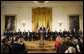 President George W. Bush delivers remarks Monday, Sept. 29, 2008, prior to the presentation of the 2007 National Medals of Science and Technology and Innovation in the East Room of the White House. Said the President, "This is a joyous day for the White House as we honor some of our nation's most gifted and visionary men and women. I congratulate you all on your achievements." White House photo by Eric Draper