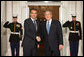 President George W. Bush greets Spain's President Jose Luis Rodriquez Zapatero Friday, Nov. 14, 2008, upon his arrival for dinner with Summit on Financial Markets and World Economy Leaders at the White House. White House photo by Chris Greenberg