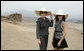Mrs. Laura Bush and Ms. Barbara Bush stand inside the Pachacamac Archaeological Site in Lurin, Peru, Saturday, Nov. 22, 2008, during a tour of the ruins as part of the APEC Spouses Program. The Pachacamac site is a complex of adobe pyramids in the Lurin valley, on Peru's central coast, and dates from AD 200. White House photo by Joyce N. Boghosian