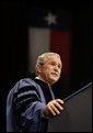 President George W. Bush addresses the graduates Friday, Dec. 12, 2008, during commencement exercises at Texas A&M University in College Station, Texas. White House photo by Eric Draper