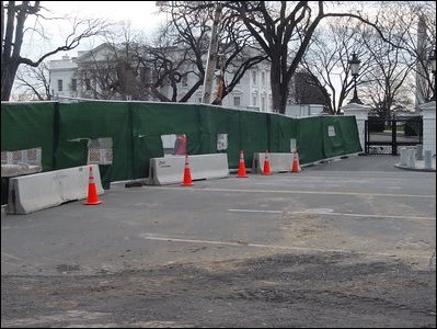 Construction fence located at the WH North Drive