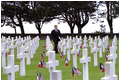 President Bush visits the American cemetery near Omaha Beach at Normandy, France, May 27.