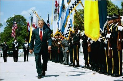 President George W. Bush attends the Annual Peace Officers' Memorial Service at the U.S. Capitol in Washington, D.C., Saturday, May 15, 2004. 