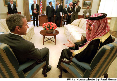  President Bush meets with Saudi Arabia's Foreign Minister Prince Saud al-Faisal in the Oval Office Sept. 20. 