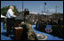 Vice President Dick Cheney addresses over 8,000 military and civilian personnel and their families, Tuesday, August 29, 2006, at Offutt Air Force Base in Omaha, Neb. "Every day you go on duty, you make this nation safer, and you show the world that the people who wear this country's uniform are men and women of skill, and perseverance, and honor," the Vice President said. "Standing here today, in the great American heartland, I want to thank each and every one of you for the vital work you do, and for your example of service and character."