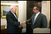 Vice President Dick Cheney welcomes the Bahraini Crown Prince Shaikh Salman bin Hamad al-Khalifa, Commander of the Bahrain Defense Force, for a meeting at the White House, Tuesday, September 12, 2006. 