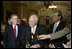 Vice President Dick Cheney comments on the war in Iraq, Tuesday, April 24, 2007 at the U.S. Capitol. Standing with the Vice President is Senate Minority Leader Mitch McConnell, R-KY, left, and Senator Trent Lott, R-MS.