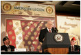 Vice President Dick Cheney delivers remarks to members of the American Legion, a community-service organization made up of nearly three million wartime veterans, at the 46th Annual American Legion Washington Conference, Tuesday, February 28, 2006. During his speech the vice president addressed the administration's goal of enhancing quality healthcare and service to veterans.