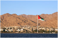 The coastline of Aqaba, Jordan is seen from the Red Sea Sunday, May 13, 2007, where Vice President Dick Cheney made his final stop on a five country visit of the Middle East.