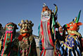 Ceremonial Mongolian characters participate in festivities in Ikh Tenger, Mongolia Monday, Nov. 21, 2005, for President and Mrs. Bush during their visit to Ulaanbaatar. 