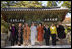 Other spouses of APEC leaders join Laura Bush Friday, Nov. 18, 2005, for a group photo at the Beomeosa Temple in Busan, Korea.