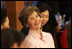 Laura Bush sits with women leaders during a discussion Saturday, Nov. 19, 2005, at the Dong Nae Byel Jang Restaurant in Busan, Korea.